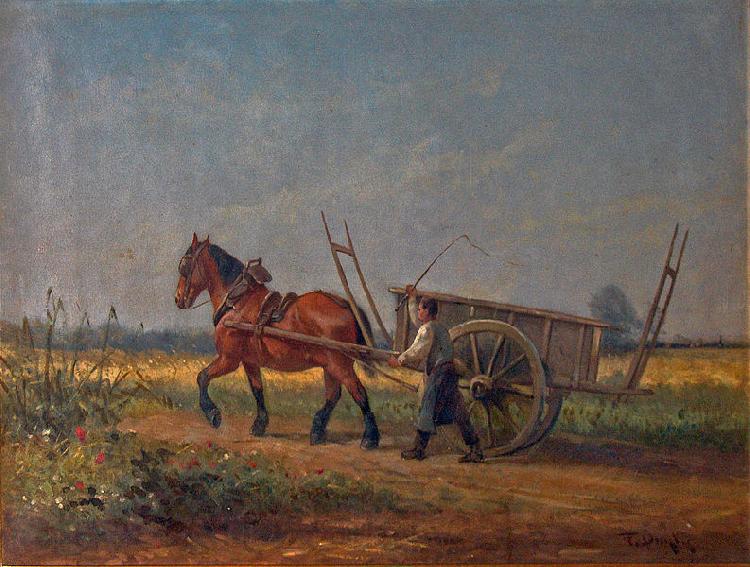 unknow artist Farmer with horse and cart Spain oil painting art